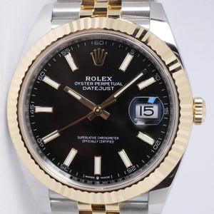 ROLEX NEW 2024 DATEJUST 41 TWO TONE JUBILEE BLACK DIAL 126333 BOX & PAPERS $15,300