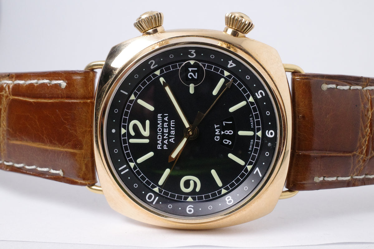 PANERAI ROSE GOLD RADIOMIR GMT ALARM MOVEMENT PAM 238 BOX PAPERS