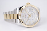 ROLEX NEW 2022 TWO TONE SKY DWELLER WHITE DIAL 26933 COMPLETE SET BOX & PAPERS $18,900