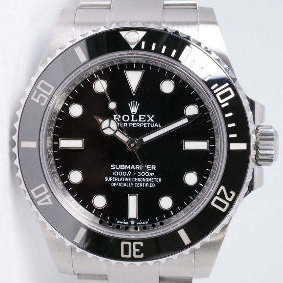 ROLEX 2023 41mm NO DATE SUBMARINER CERAMIC STAINLESS STEEL 124060 BOX & PAPERS