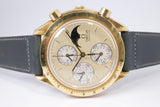 OMEGA YELLOW GOLD REDUCED SPEEDMASTER PERPETUAL CALENDAR CHRONOGRAPH BA 175.0037 BOX & PAPERS  $16,975