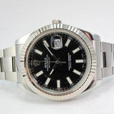 ROLEX DATEJUST II STAINLESS STEEL AND FLUTED WHITE GOLD BEZEL 116334 (ORDER)