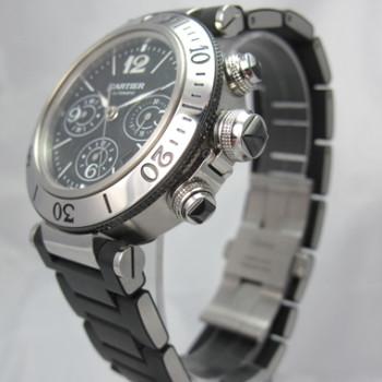 CARTIER PASHA SEATIMER CHRONOGRAPH BLACK DIAL 2995 Honolulu Time