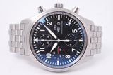 IWC PILOT CHRONOGRAPH BLACK DIAL AUTOMATIC STAINLESS STEEL IW371704 BOX & PAPERS $3,875