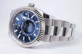 ROLEX 2022 SKY-DWELLER STAINLESS STEEL BLUE DIAL OYSTER BRACELET 326934 BOX & PAPER $20,500