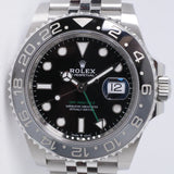 ROLEX 2024 GMT "BRUCE WAYNE" BLACK & GREY BEZEL JUBILEE BRACELET 126710 GRNR BOX & PAPERS