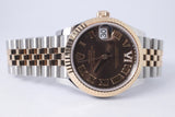 ROLEX 2021 31mm TWO TONE ROSE DATEJUST MOTHER OF CHOCOLATE DIAMOND VI DIAL JUBILEE BRACELET 278271 BOX & PAPERS $14,500