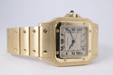 CARTIER 1989 YELLOW GOLD SANTOS GALBEE QUARTZ W20009C5 UNPOLISHED BOX & PAPERS