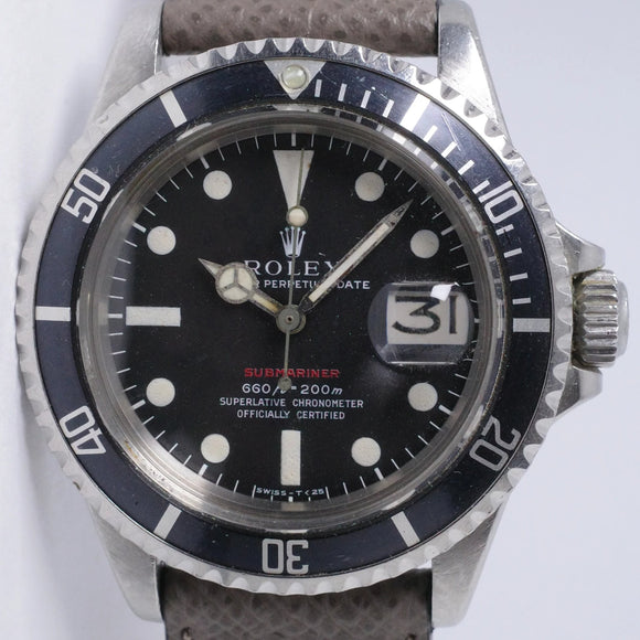 ROLEX 1970 RED SUBMARINER 1680, UNPOLISHED CASE $16,500