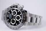 ROLEX DAYTONA STAINLESS STEEL & CERAMIC BEZEL BLACK DIAL, 116500 BOX & PAPERS