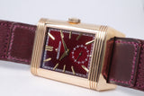 JAEGER LECOULTRE 2021 REVERSO TRIBUTE DUOFACE FAGLIANO BURGUNDY & SILVER DIAL Q398256J BOX & PAPERS
