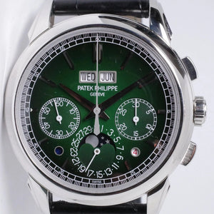 PATEK PHILIPPE PLATINUM GRAND COMPLICATION PERPETUAL CALENDAR CHRONOGRAPH GREEN DIAL 5270P-014 BOX & PAPERS