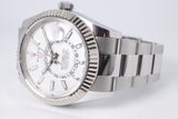 ROLEX 2017 SKY-DWELLER STAINLESS STEEL 326934 WHITE DIAL BOX & PAPERS