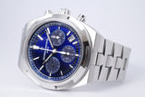 VACHERON CONSTANTIN STAINLESS STEEL OVERSEAS CHRONOGRAPH BLUE DIAL 5500V/110A BOX & PAPERS $24,975