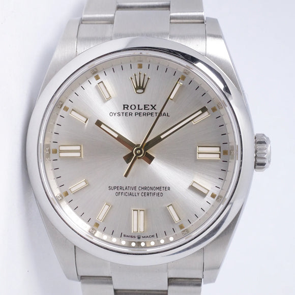 ROLEX 2024 36mm OYSTER PERPETUAL 126000 SILVER DIAL BOX & PAPERS $6,500