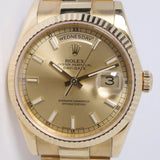 ROLEX 2004 YELLOW GOLD DAY-DATE PRESIDENT  CHAMPAGNE DIAL 118238 BOX & PAPERS
