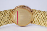 PIAGET VINTAGE YELLOW GOLD DANCER, DIAMOND RUBY DIAL, MANUAL WIND WATCH MINT UNPOLISHED BOX & PAPERS $14,975