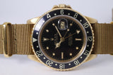 ROLEX VINTAGE YELLOW GOLD GMT MASTER NIPPLE DIAL 16758 WATCH ONLY
