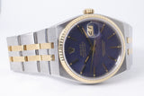 ROLEX TWO TONE OYSTER QUARTZ BLUE / PURPLE DIAL FACTORY SERVICED, 17013 WATCH ONLY.
