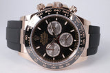 ROLEX NEW 2024 EVEROSE GOLD DAYTONA OYSTER FLEX BLACK DIAL 126515LN BOX & PAPERS