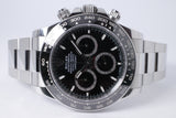 ROLEX 2024 DAYTONA STAINLESS STEEL & CERAMIC BEZEL BLACK DIAL 126500 BOX & PAPERS