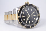 TUDOR BLACK DAY HERITAGE TWO TONE BLACK DIAL 79733N BOX & PAPERS $3,500