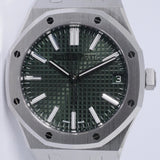 AUDEMARS PIGUET NEW 2023 41mm ROYAL OAK GREEN 50TH ANNIVERSARY 15510ST BOX & PAPERS