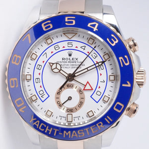 ROLEX YACHTMASTER II TWO TONE STAINLESS STEEL & ROSE GOLD 116681 BOX & PAPERS