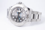 ROLEX YACHTMASTER STAINLESS STEEL & PLATINUM RHODIUM DIAL BOX & PAPERS 126622 $13,800