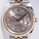 ROLEX 2023 DATEJUST 41 TWO TONE ROSE GOLD SUNDUST DIAMOND DIAL JUBILEE BRACELET 126331 BOX & PAPERS