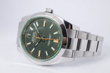 ROLEX 2019 OYSTER PERPETUAL MILGAUSS BLACK DIAL GREEN CRYSTAL 116400V BOX & PAPERS $9,000