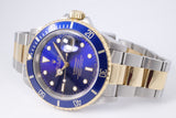 ROLEX TWO TONE SUBMARINER PURPLE  DIAL 16613 WATCH ONLY $8,975