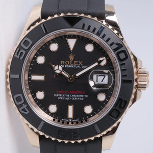 ROLEX 2022 40mm YACHTMASTER ROSE GOLD EVEROSE OYSTER FLEX 126655 BOX & PAPERS $27,975