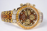 ROLEX YELLOW GOLD LEOPARD DAYTONA FACTORY DIAMOND & SAPPHIRES 116598SACO BOX & PAPERS