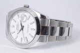 ROLEX 2020 DATEJUST 41 STAINLESS STEEL SMOOTH BEZEL WHITE DIAL 126300 OYSTER BRACELET BOX & PAPERS