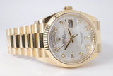 ROLEX 2021 YELLOW GOLD DAY-DATE PRESIDENT 36 MOP/ MOTHER OF PEARL DIAMOND DIAL MINT 128238 BOX & PAPERS $45,975