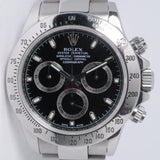 ROLEX 2010 DAYTONA STAINLESS STEEL BLACK DIAL 116520 WATCH ONLY $18,975