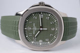 PATEK PHILIPPE NEW 2022 WHITE GOLD AQUANAUT KHAKI GREEN DIAL 5168G BOX & PAPERS