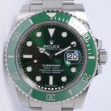 ROLEX 2020 GREEN SUBMARINER HULK MINT UNPOLISHED 116610LV BOX & PAPERS $20,800