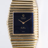 ROLEX 1973 VINTAGE YELLOW GOLD CELLINI KING MIDAS GLOSS BLUE DIAL 4015 WATCH ONLY