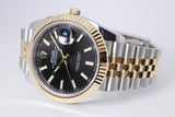 ROLEX NEW 2024 DATEJUST 41 TWO TONE JUBILEE BLACK DIAL 126333 BOX & PAPERS $15,750