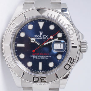 ROLEX 2021 YACHTMASTER STAINLESS STEEL & PLATINUM BLUE DIAL 126622 BOX & PAPERS $12,500