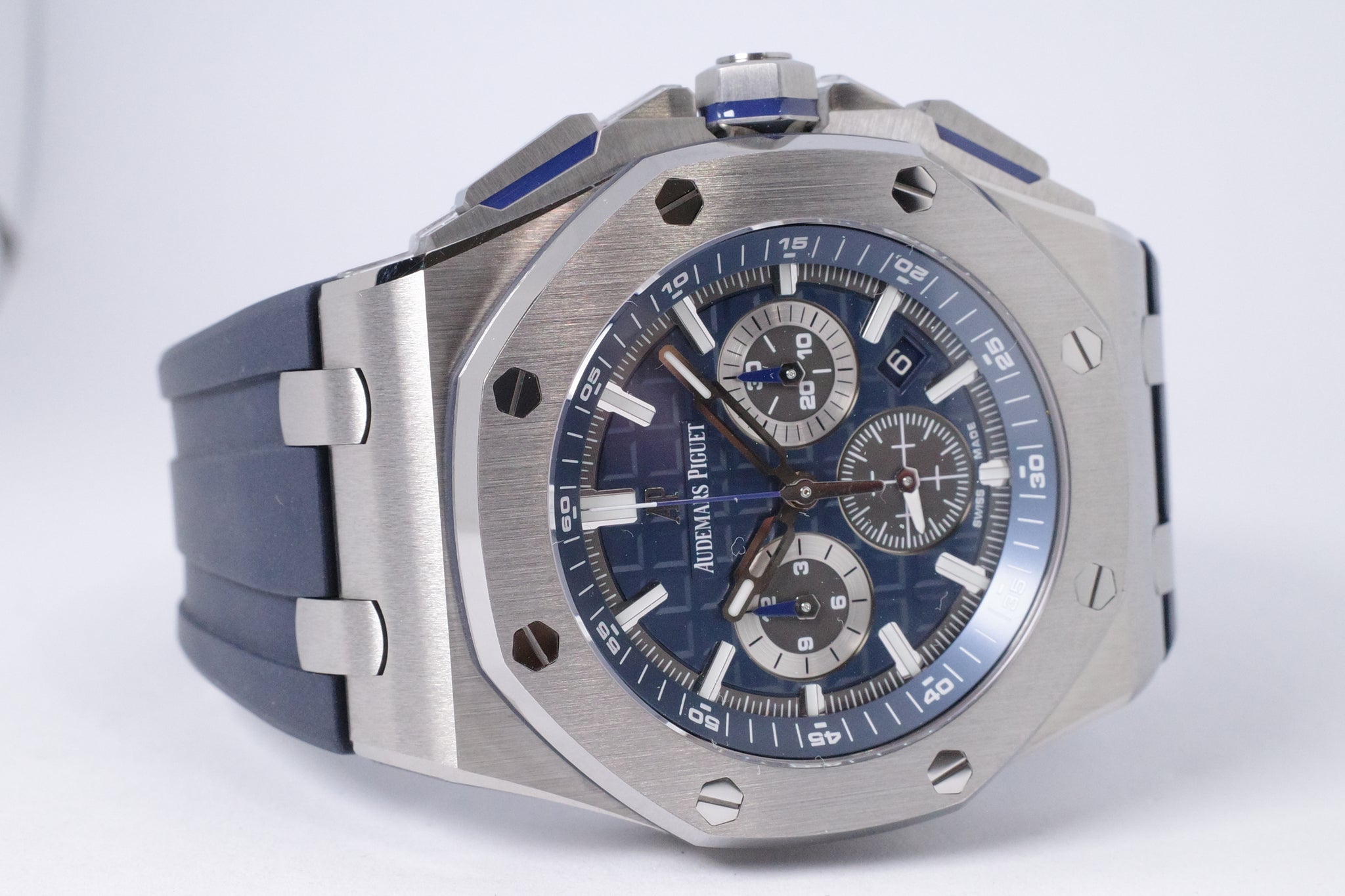 AUDEMARS PIGUET 42mm TITANIUM ROYAL OAK OFFSHORE BLUE 26480TI BOX PA Honolulu Time