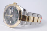 ROLEX NEW 2025 DATEJUST 41 TWO TONE SMOOTH BEZEL WIMBLEDON DIAL 126303 BOX & PAPERS $13,975