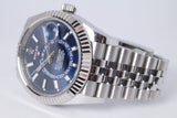 ROLEX 2022 SKY-DWELLER STAINLESS STEEL BLUE DIAL JUBILEE BRACELET 326934 BOX & PAPER
