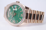 ROLEX 2023 EVEROSE GOLD DAY-DATE 36 PRESIDENT AVENTURINE ROMAN DIAMOND DIAL 128345RBR BOX & PAPERS $68,500