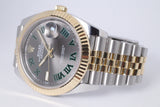 ROLEX 2021 DATEJUST 41 TWO TONE YELLOW GOLD & STEEL SLATE ROMAN WIMBLEDON DIAL JUBILEE 126333 BOX PAPERS $15,500