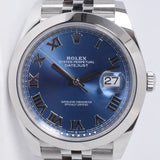 ROLEX NEW 2026 DATEJUST 41 FLAT BEZEL BLUE ROMAN DIAL JUBILEE BRACELET 126300 MINT BOX & PAPERS $11,900