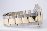 ROLEX DATEJUST 36 TWO TONE YELLOW GOLD SMOOTH BEZEL OYSTER BRACELET WHITE ROMAN DIAL 116203 BOX & PAPERS $8,250