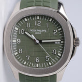 PATEK PHILIPPE NEW 2022 WHITE GOLD AQUANAUT KHAKI GREEN DIAL 5168G BOX & PAPERS